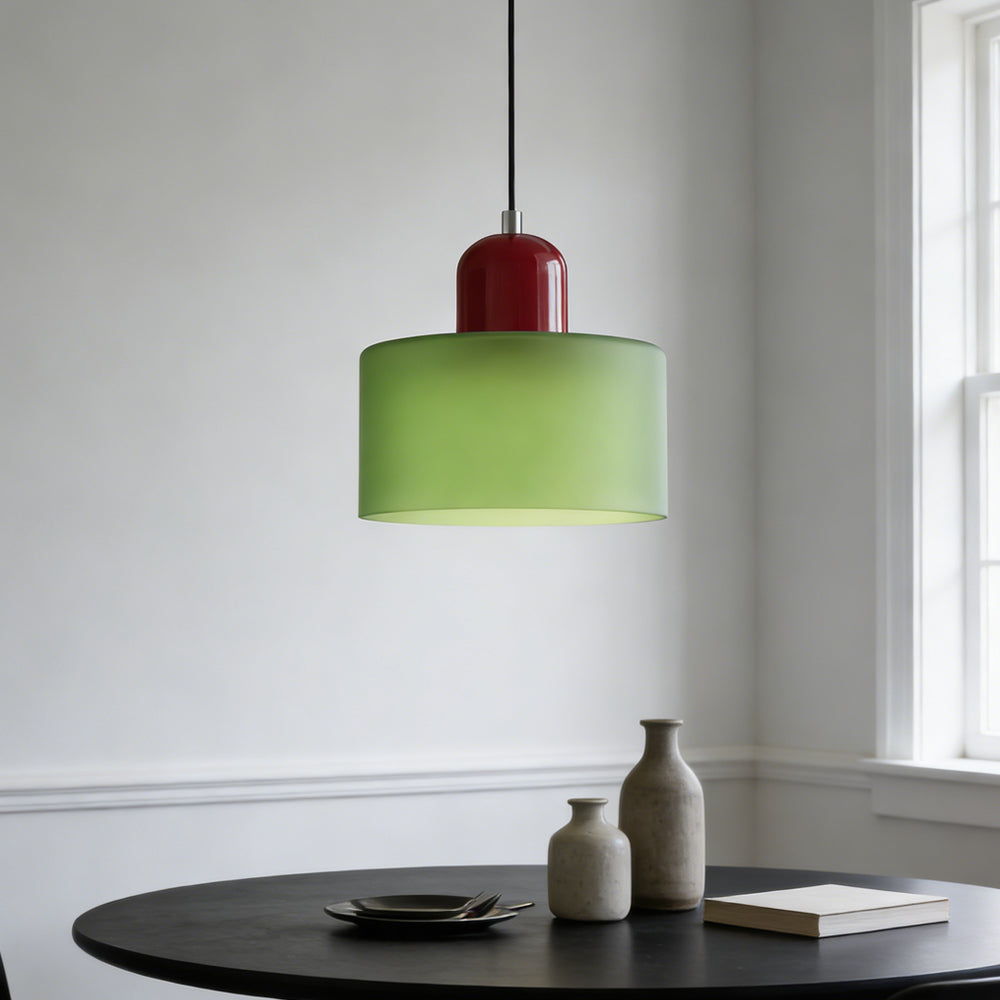 Suspension ronde en verre style Bauhaus