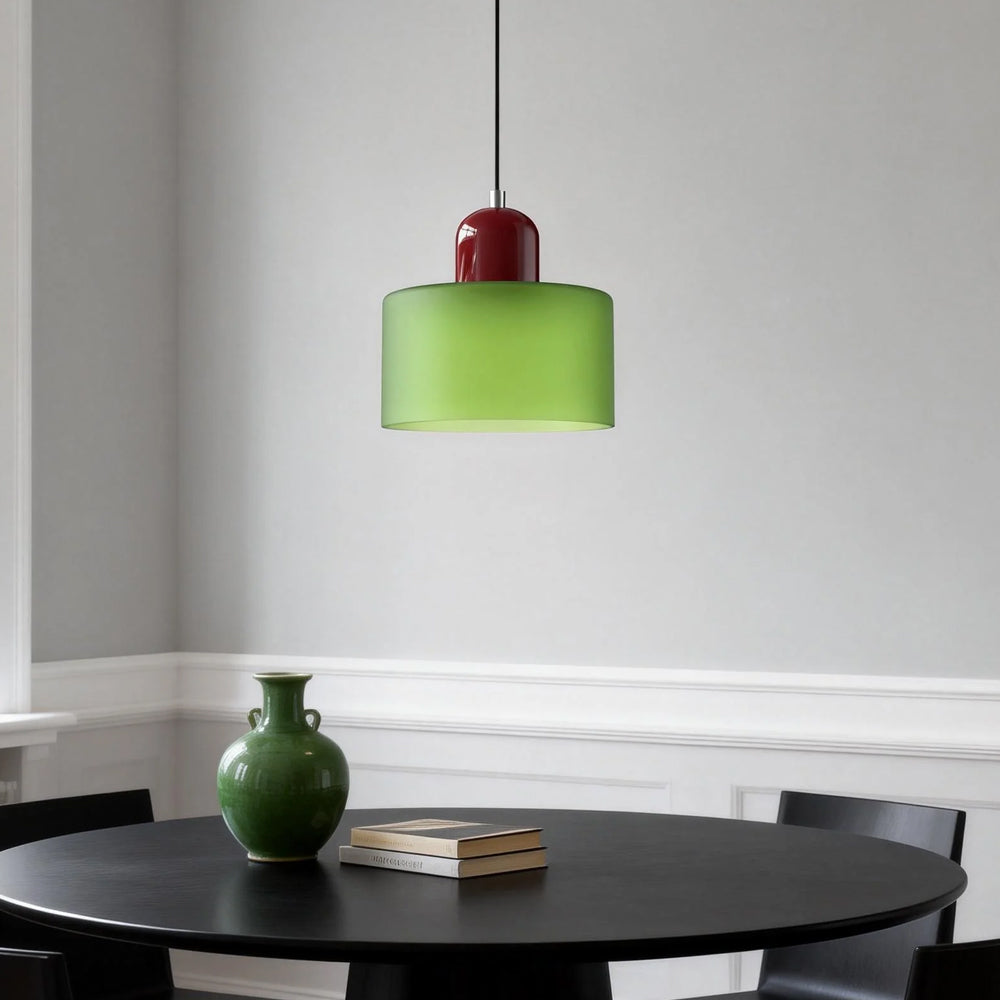 Suspension ronde en verre style Bauhaus