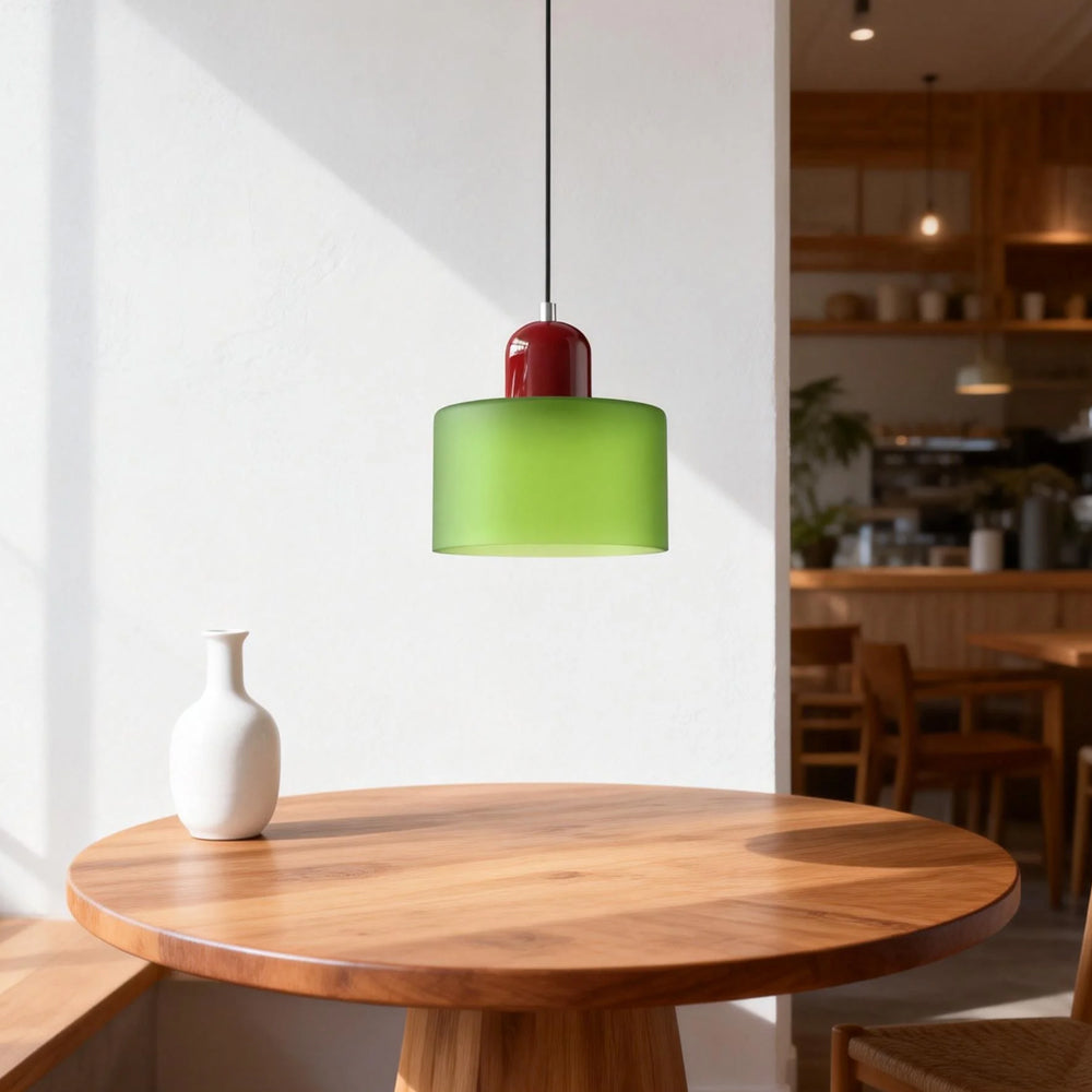 Suspension ronde en verre style Bauhaus