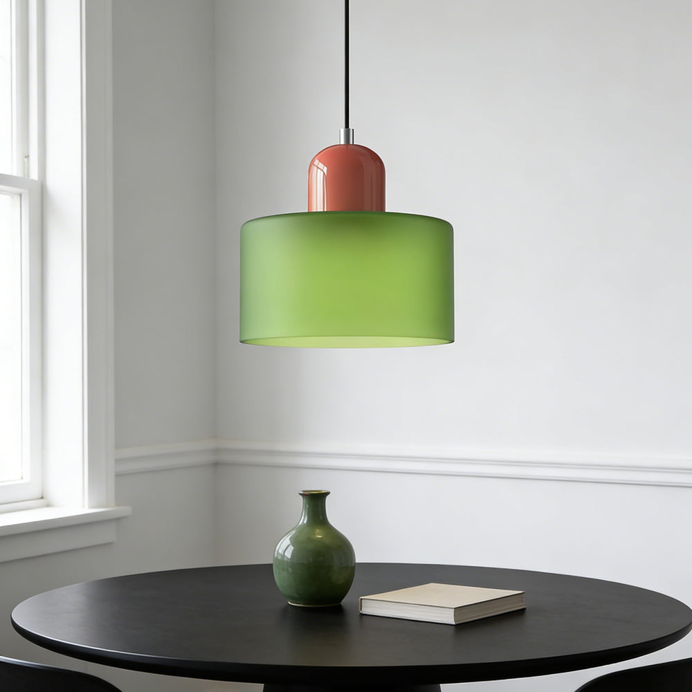 Suspension ronde en verre style Bauhaus