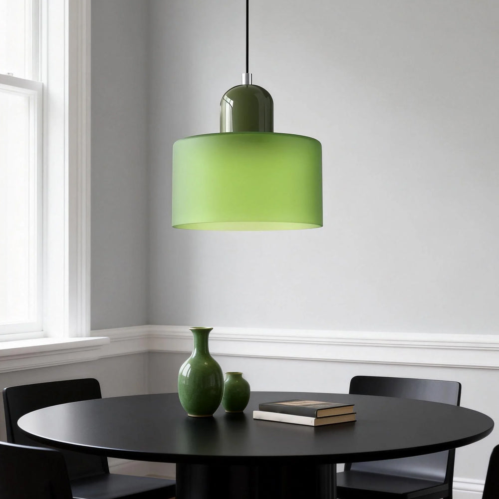 Suspension ronde en verre style Bauhaus