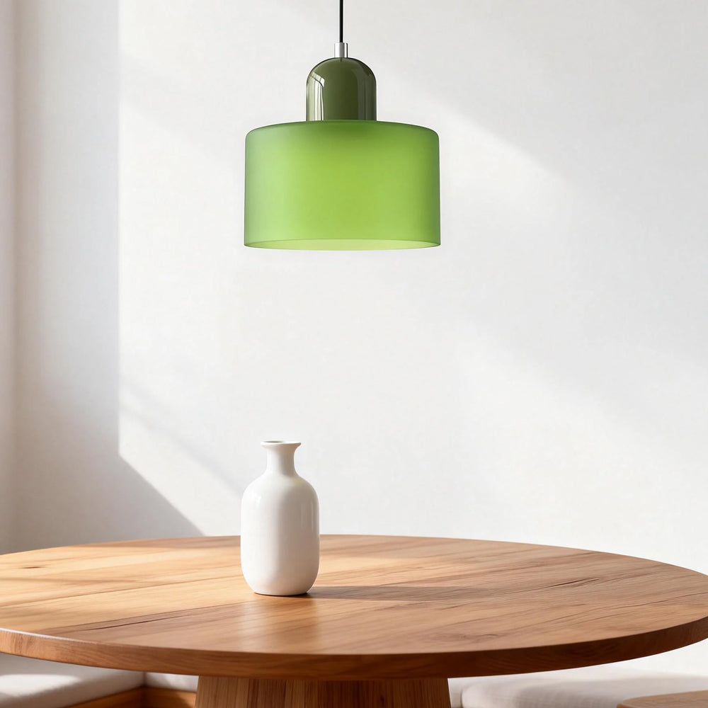 Suspension ronde en verre style Bauhaus