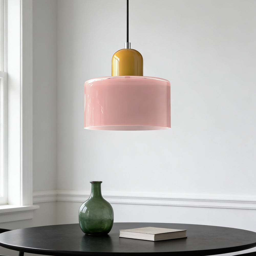 Suspension ronde en verre style Bauhaus
