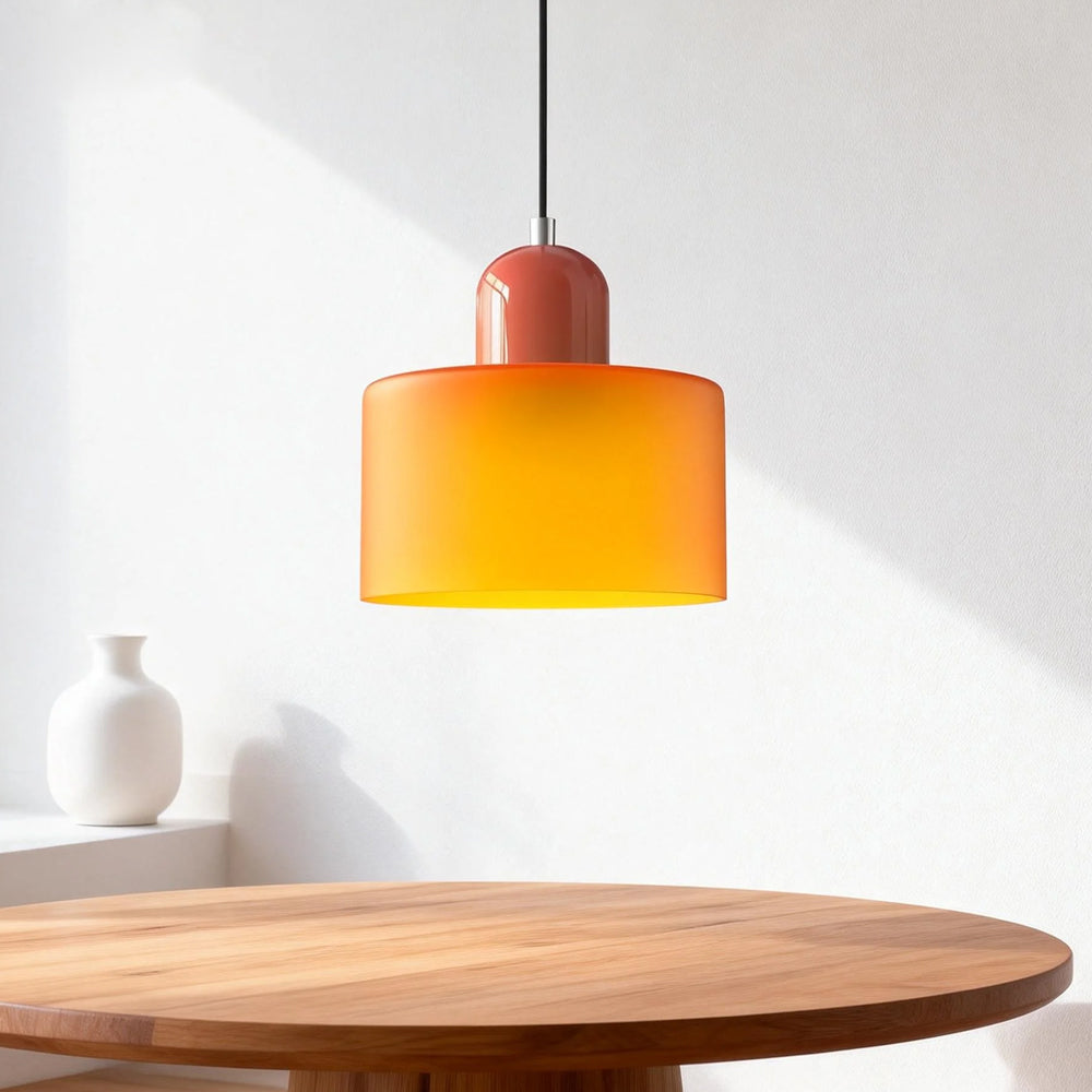 Suspension ronde en verre style Bauhaus