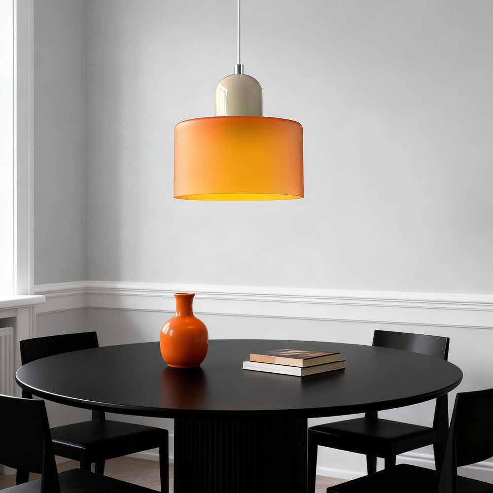 Suspension ronde en verre style Bauhaus