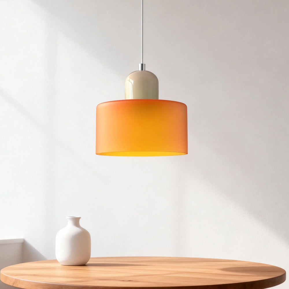Suspension ronde en verre style Bauhaus
