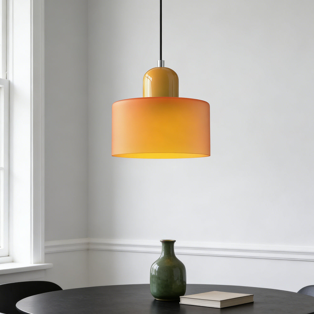 Suspension ronde en verre style Bauhaus