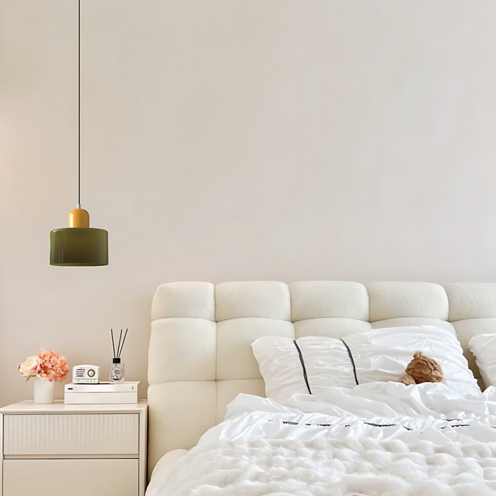 Suspension ronde en verre style Bauhaus