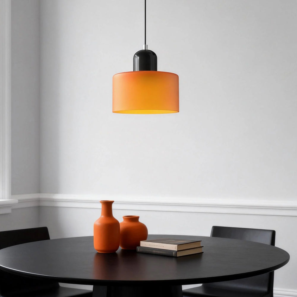 Suspension ronde en verre style Bauhaus