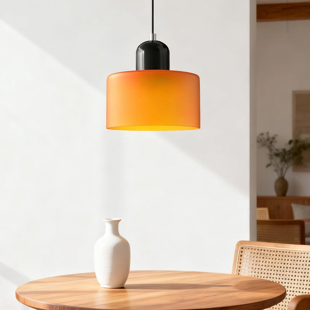 Suspension ronde en verre style Bauhaus