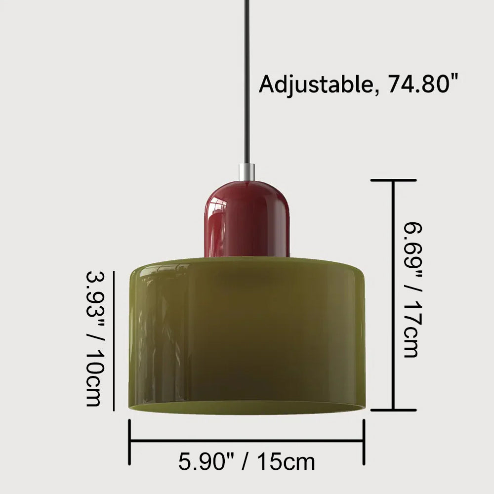 Suspension ronde en verre style Bauhaus