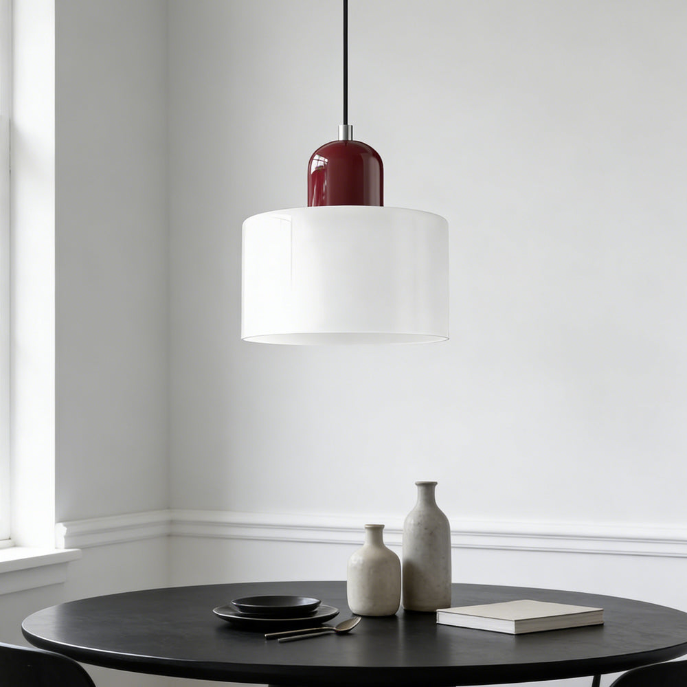 Suspension ronde en verre style Bauhaus
