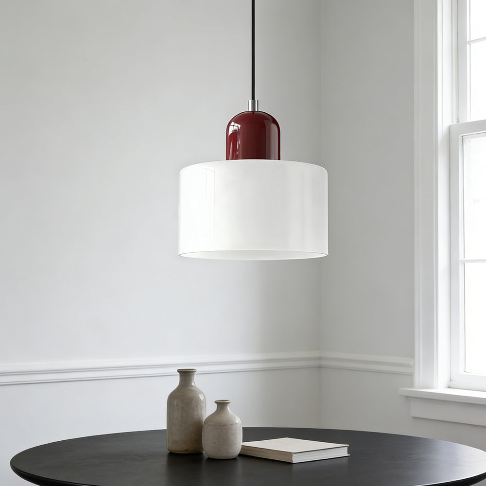Suspension ronde en verre style Bauhaus