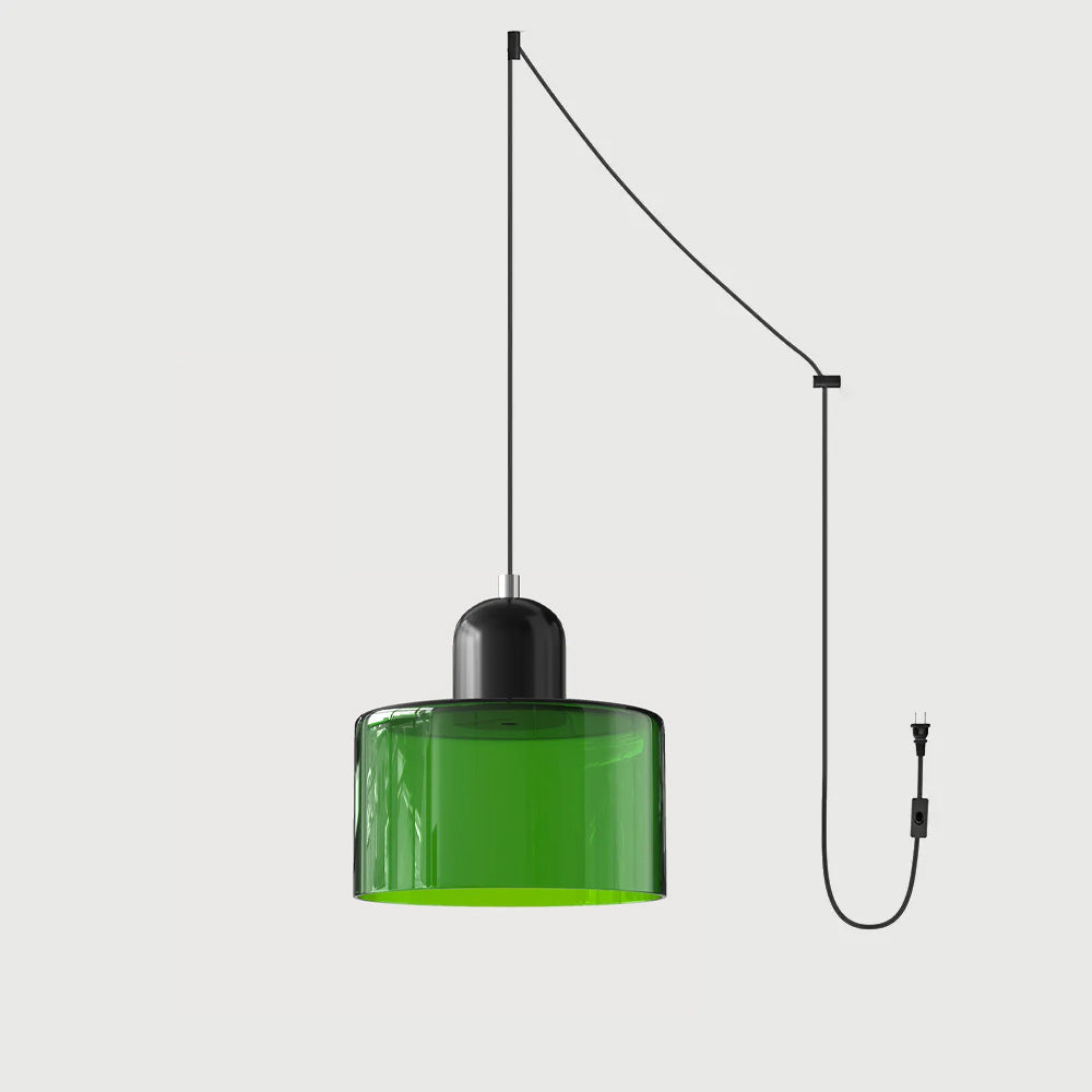 Suspension ronde en verre style Bauhaus