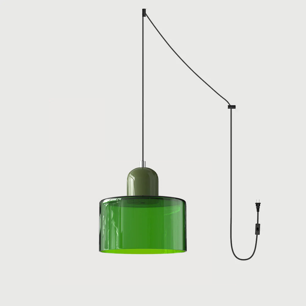 Suspension ronde en verre style Bauhaus