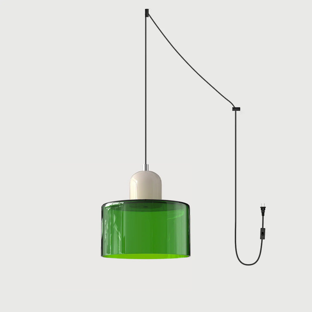 Suspension ronde en verre style Bauhaus