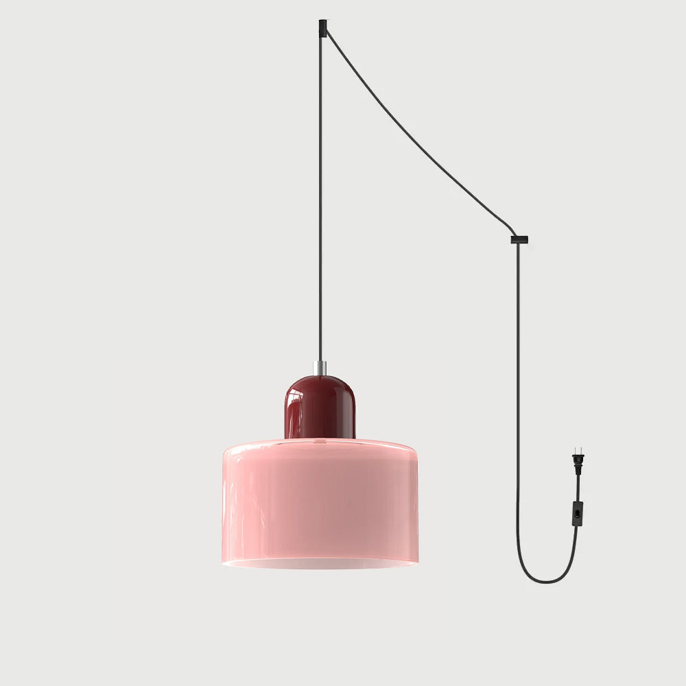 Suspension ronde en verre style Bauhaus