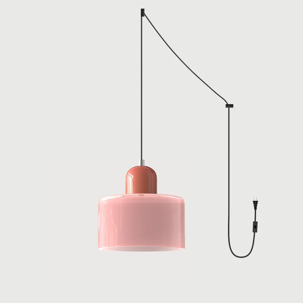 Suspension ronde en verre style Bauhaus