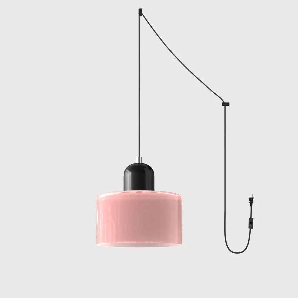 Suspension ronde en verre style Bauhaus