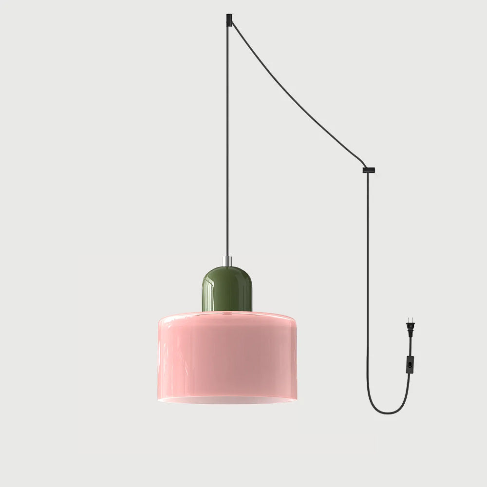 Suspension ronde en verre style Bauhaus