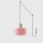 Suspension ronde en verre style Bauhaus