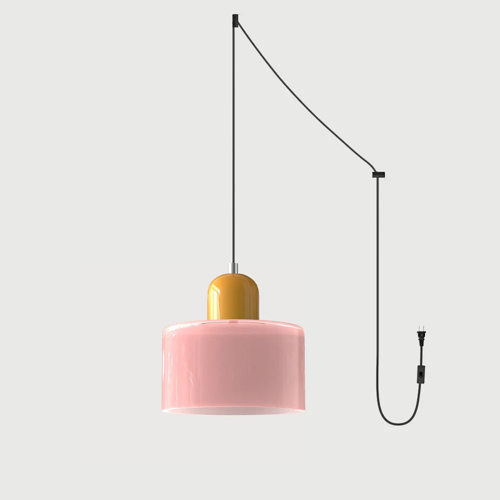 Suspension ronde en verre style Bauhaus