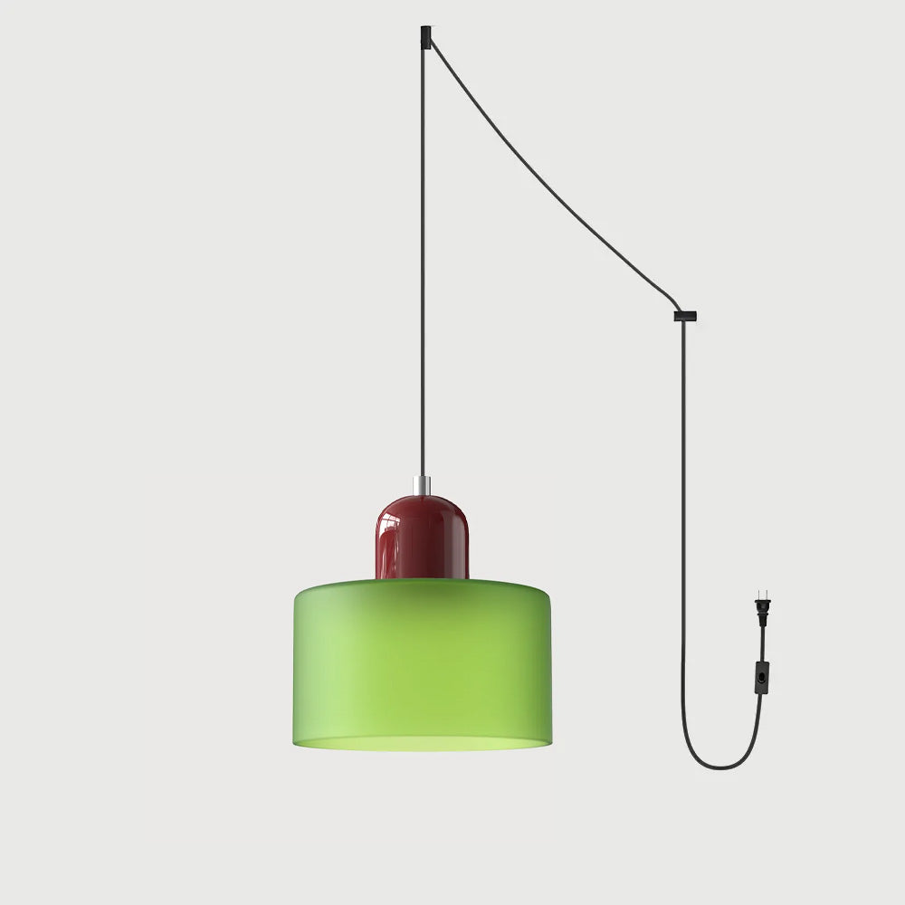 Suspension ronde en verre style Bauhaus