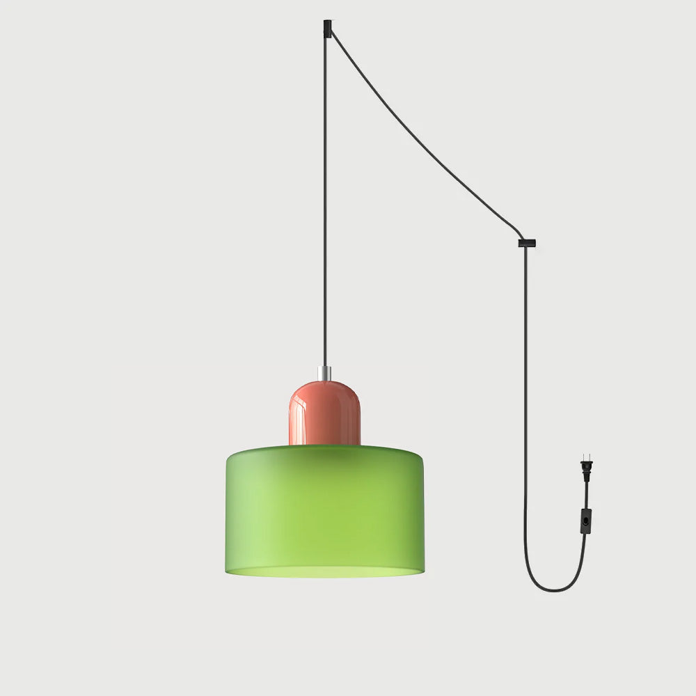 Suspension ronde en verre style Bauhaus