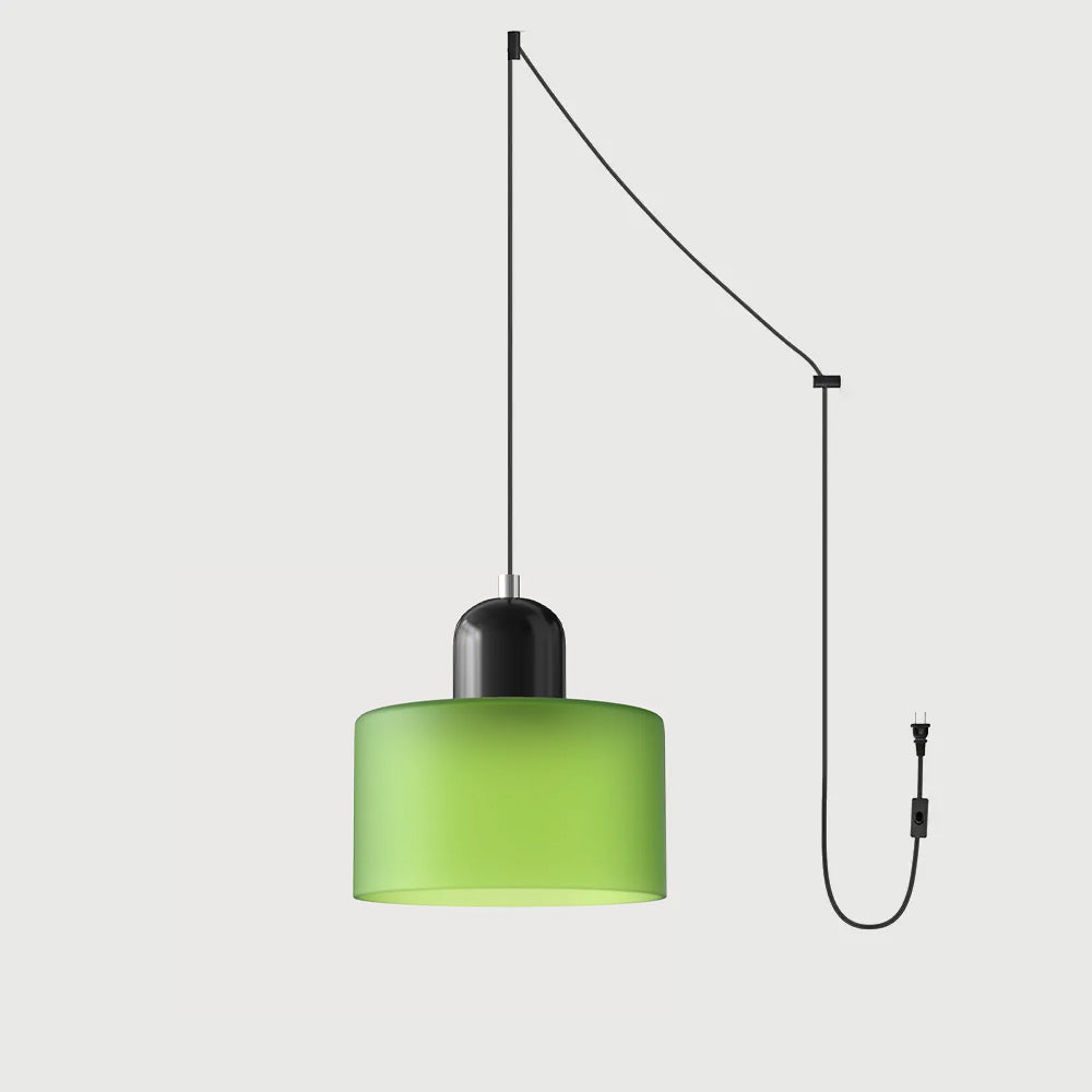 Suspension ronde en verre style Bauhaus