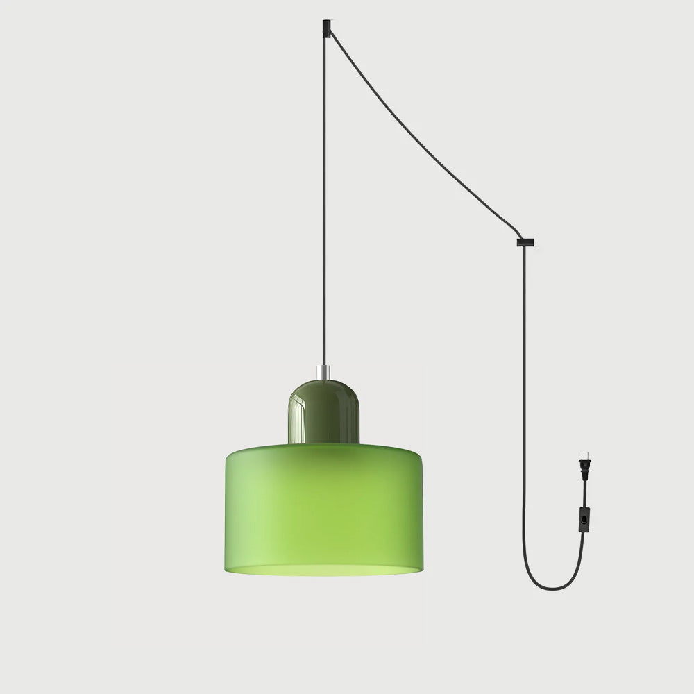 Suspension ronde en verre style Bauhaus