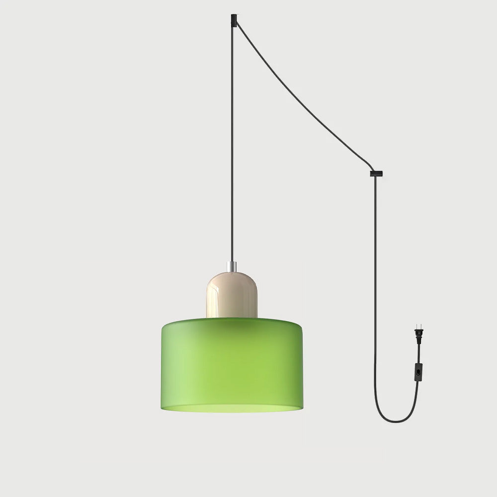Suspension ronde en verre style Bauhaus