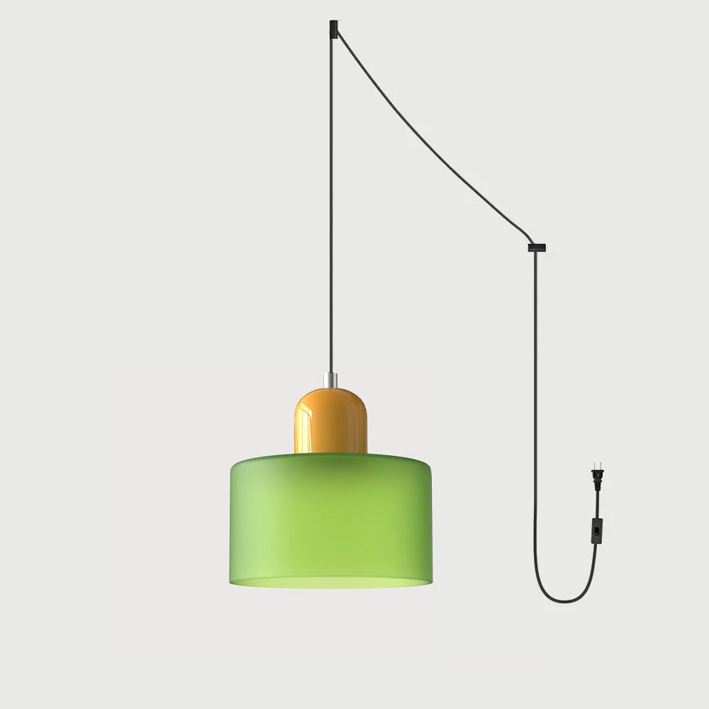 Suspension ronde en verre style Bauhaus