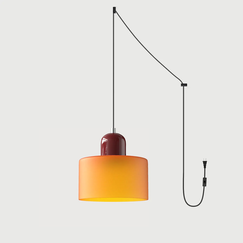 Suspension ronde en verre style Bauhaus