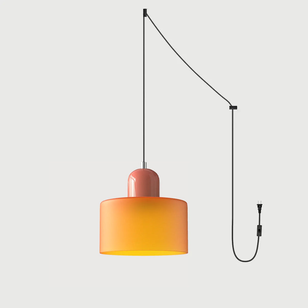 Suspension ronde en verre style Bauhaus