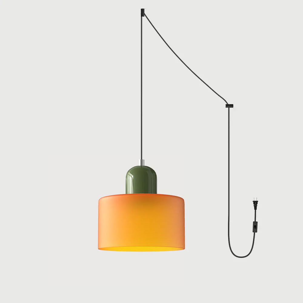 Suspension ronde en verre style Bauhaus