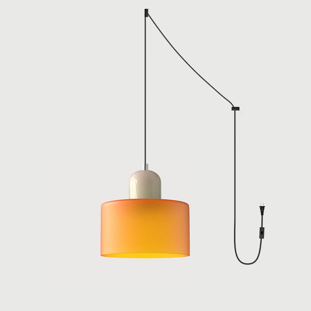 Suspension ronde en verre style Bauhaus