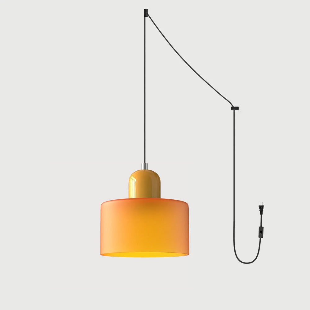 Suspension ronde en verre style Bauhaus