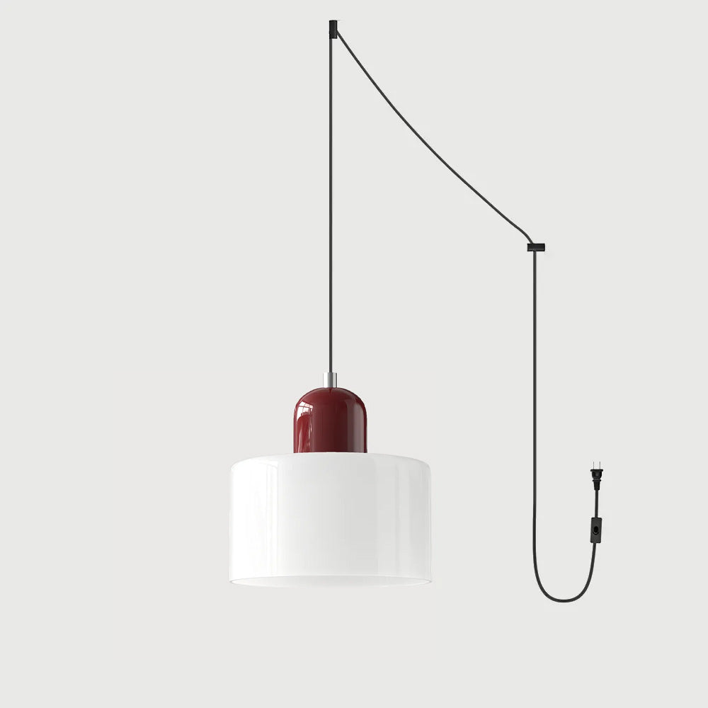 Suspension ronde en verre style Bauhaus