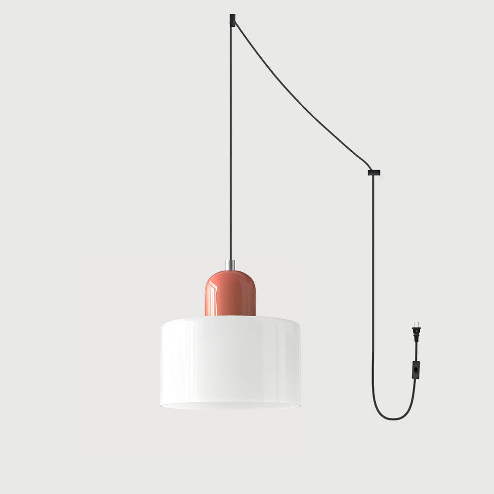 Suspension ronde en verre style Bauhaus