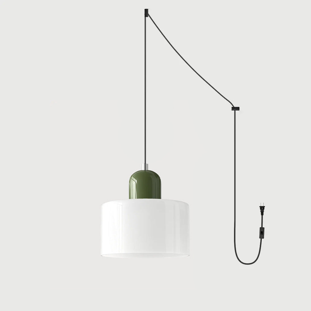 Suspension ronde en verre style Bauhaus