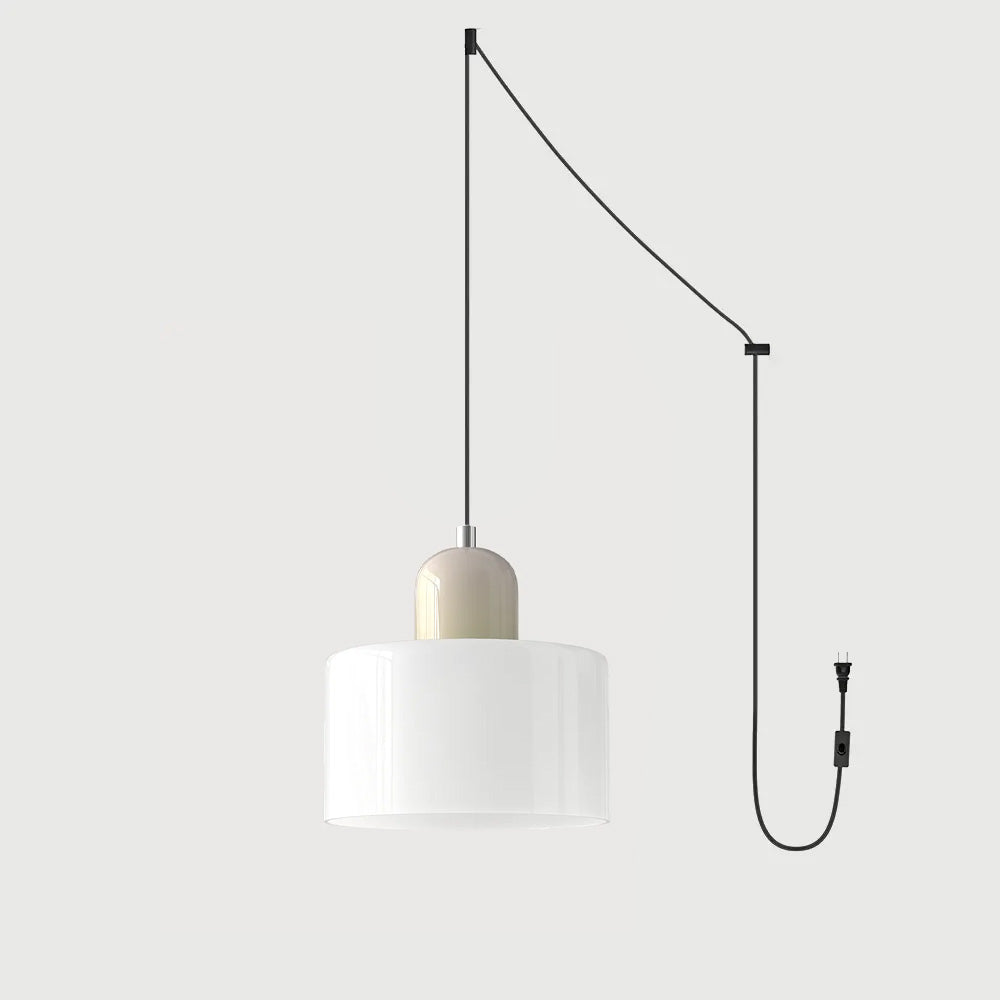 Suspension ronde en verre style Bauhaus