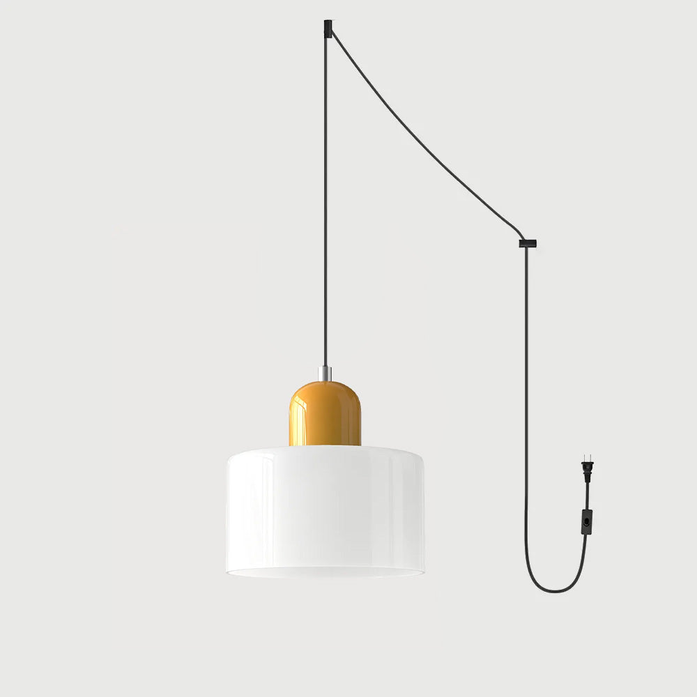 Suspension ronde en verre style Bauhaus