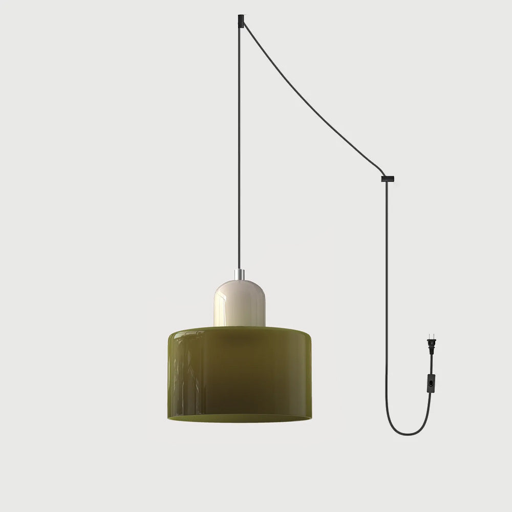 Suspension ronde en verre style Bauhaus