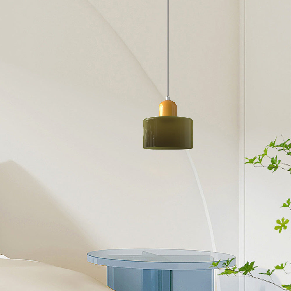 Suspension ronde en verre style Bauhaus