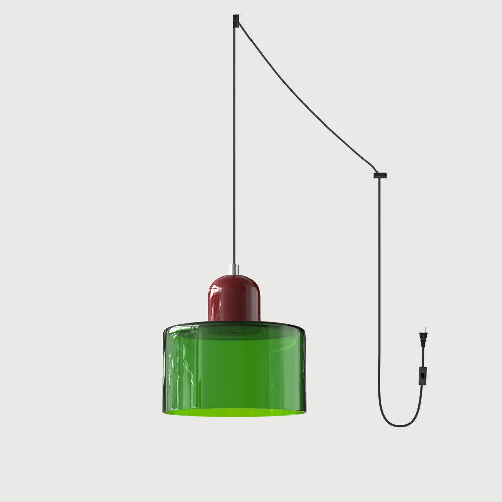 Suspension ronde en verre style Bauhaus
