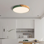 Plafonnier LED en bois scandinave encastré