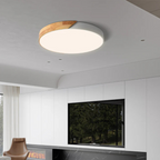 Plafonnier LED en bois scandinave encastré