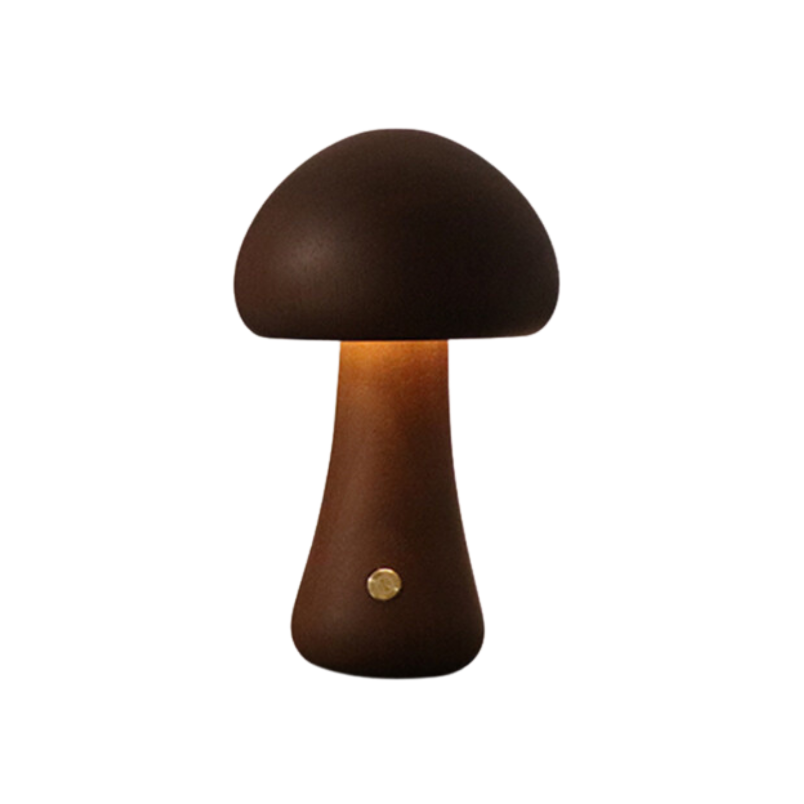 Lampe de table champignon en bois vintage