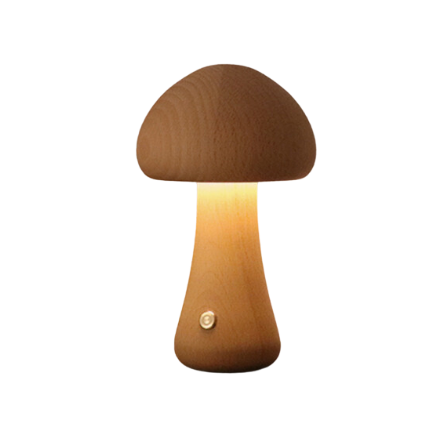 Lampe de table champignon en bois vintage