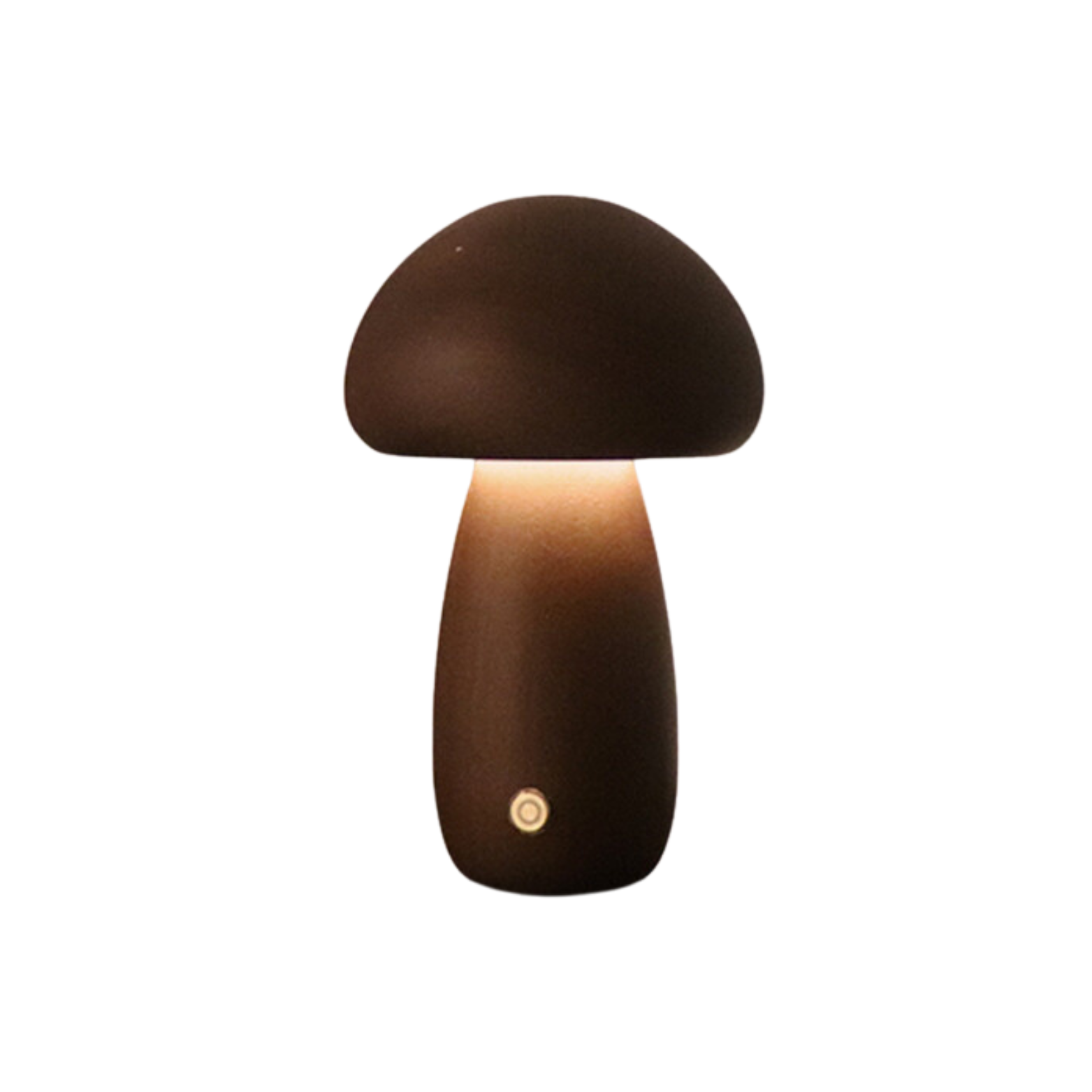 Lampe de table champignon en bois vintage